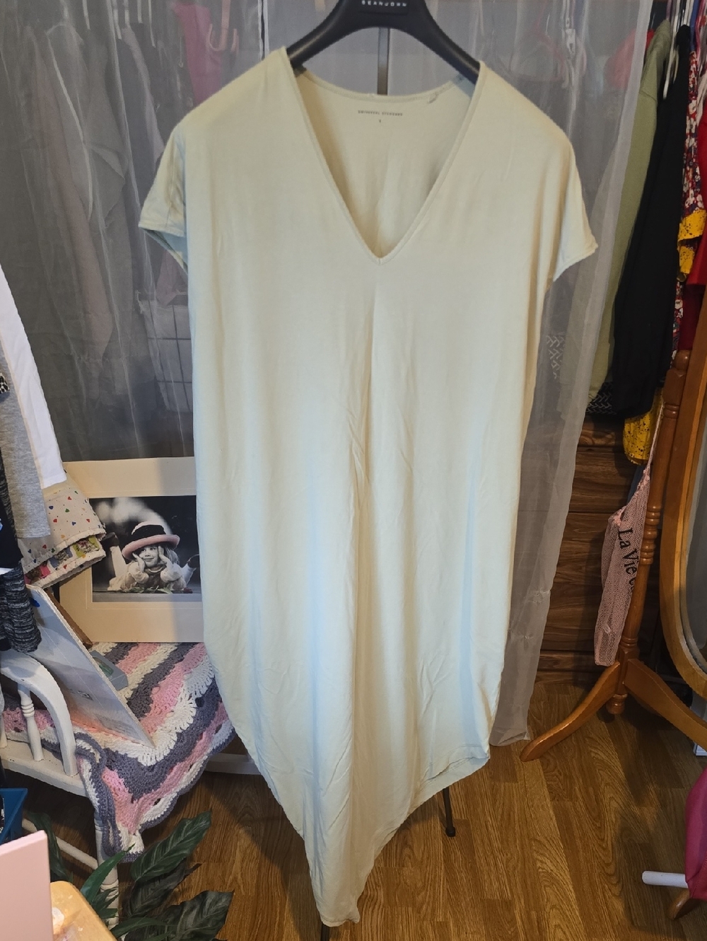 Universal Standard Light Green Tee Shirt Dress Tunic As Is Sz 14 Pima Cotton